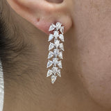 Diamond Drop Earrings 3.17 Carat White Gold 14K