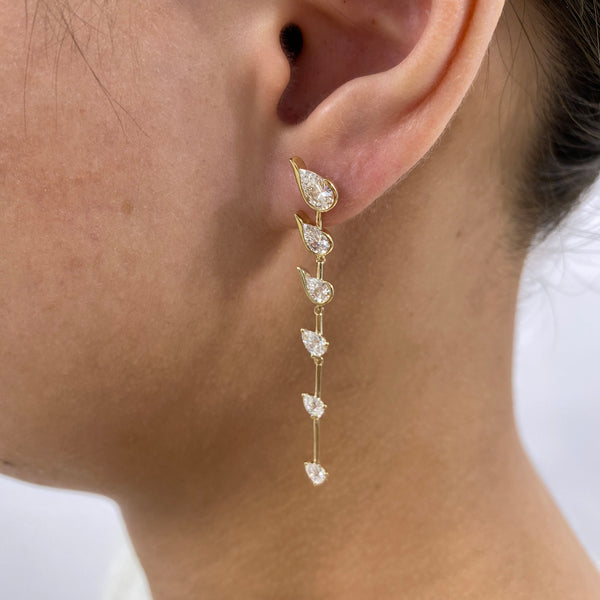 Diamond Drop Earrings 2.30 ct Yellow Gold