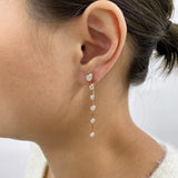 Diamond Drop Earrings 2.2 ct Rose Gold