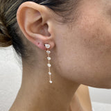 Diamond Drop Earrings 2.26 Carat Rose Gold 14K