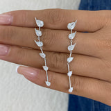 Diamond Drop Earrings 2.3 ct White Gold