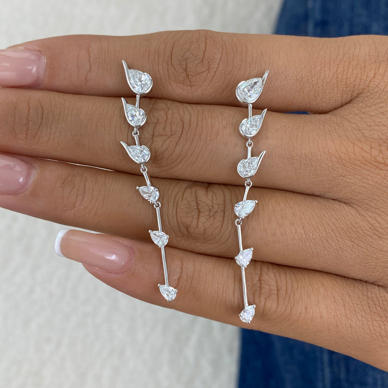 Diamond Drop Earrings 2.3 ct White Gold