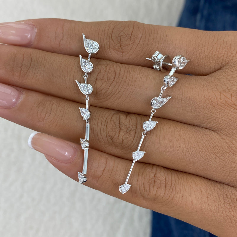 Diamond Drop Earrings 2.3 ct White Gold