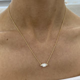 Diamond Pendant Necklace 1.2 Ct Yellow Gold