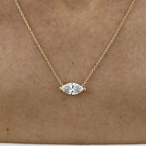 Diamond Pendant Necklace 1.2 Ct Yellow Gold 