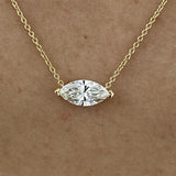 Diamond Pendant Necklace 1.2 Ct Yellow Gold