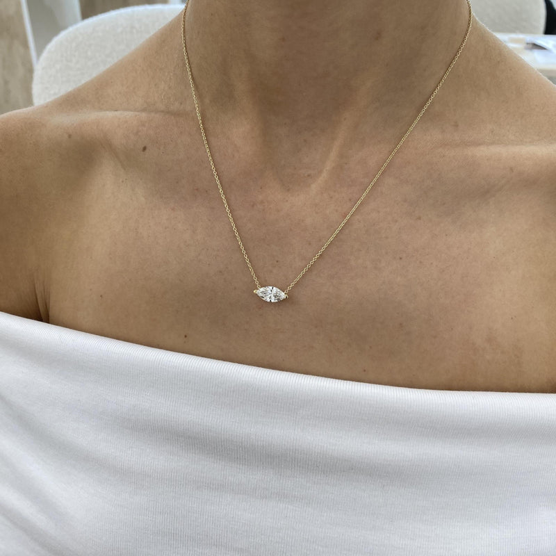 Diamond Pendant Necklace 1.2 Ct Yellow Gold