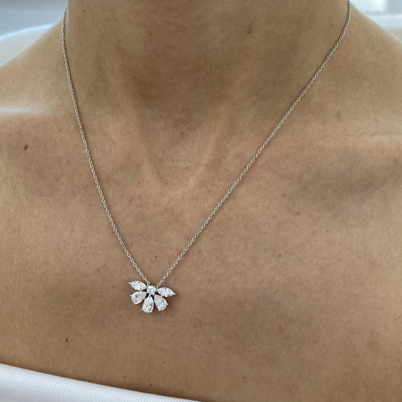 Diamond Pendant Necklace 1.5 ct White Gold