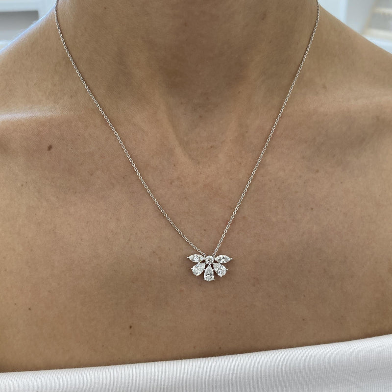 Diamond Pendant Necklace 1.5 ct White Gold