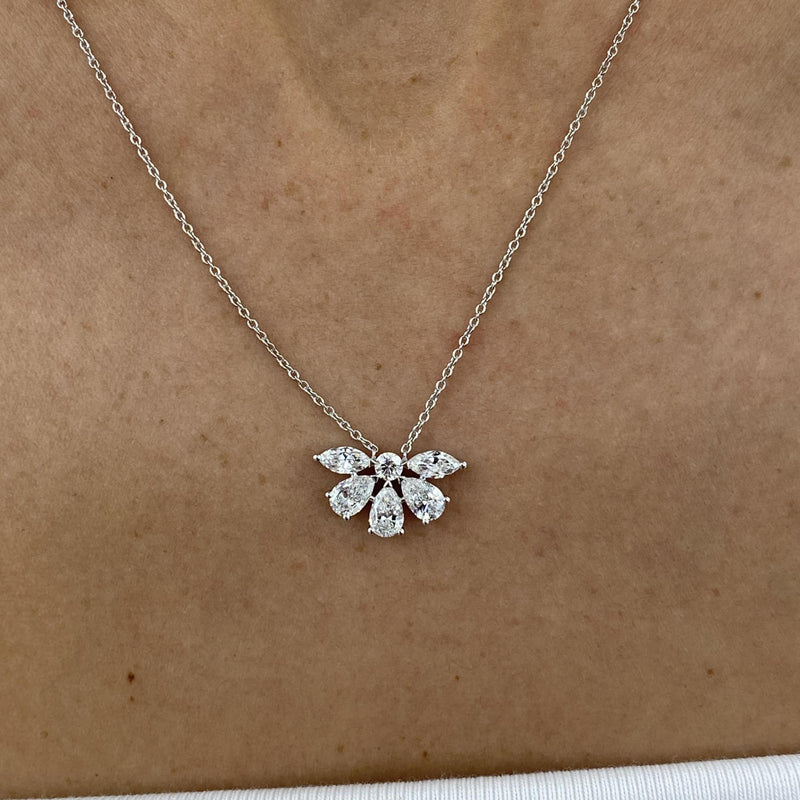 Diamond Pendant Necklace 1.5 ct White Gold