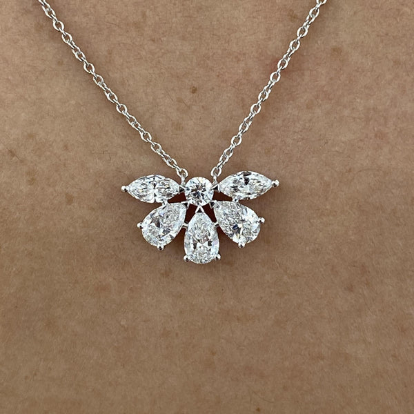 Diamond Pendant Necklace 1.55 ct White Gold