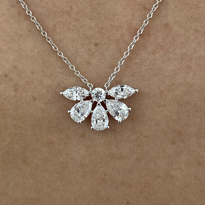 Diamond Pendant Necklace 1.55 ct White Gold
