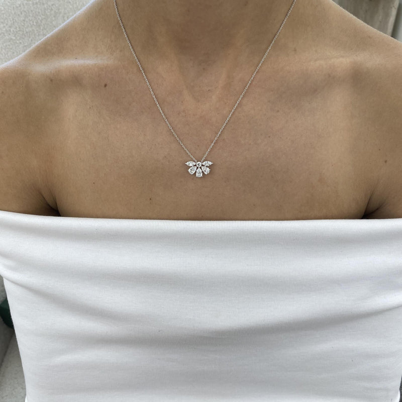 Diamond Pendant Necklace 1.5 ct White Gold