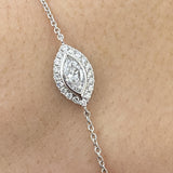 Diamond Tennis Bracelet 0.43 Carat White Gold 14K
