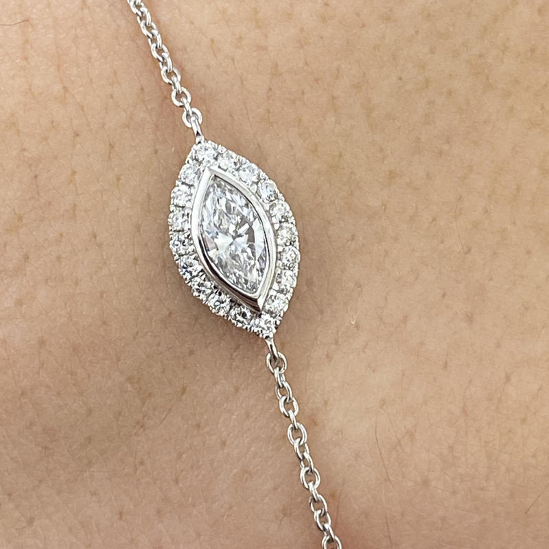 Diamond Tennis Bracelet 0.43 Carat White Gold 14K