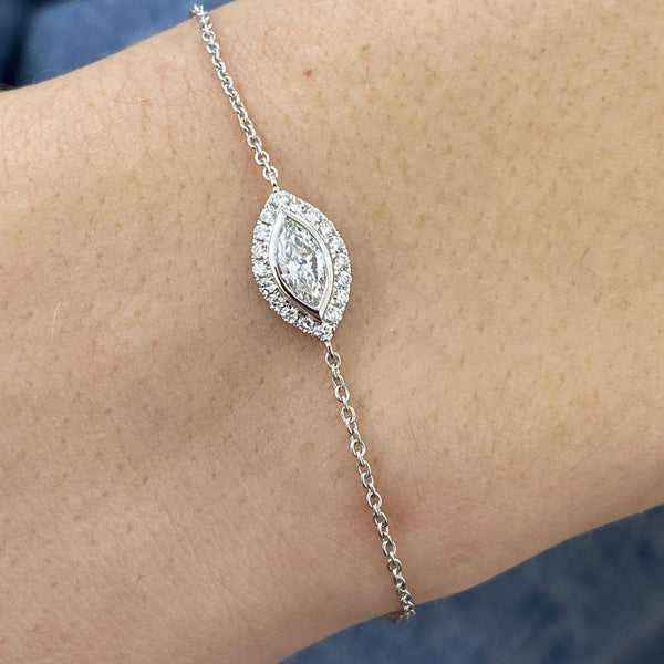 Diamond Tennis Bracelet 0.43 Carat White Gold 14K