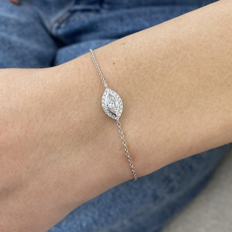Diamond Tennis Bracelet 0.43 Carat White Gold 14K