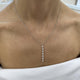 Diamond Lariat Necklace 0.93 Carat White Gold 14K