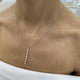 Diamond Lariat Necklace 0.93 Carat White Gold 14K