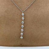 Diamond Lariat Necklace 0.93 Carat White Gold 14K