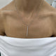 Diamond Lariat Necklace 0.93 Carat White Gold 14K
