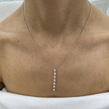 Diamond Lariat Necklace 0.93 Carat White Gold 14K