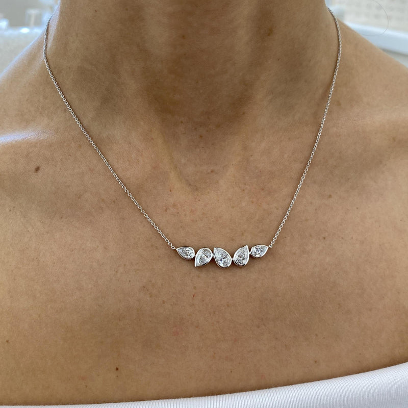 Diamond Pendant Necklace 1.9 ct White Gold