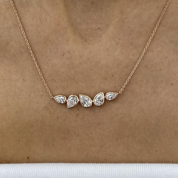 Diamond Pendant Necklace 2 ct Rose Gold