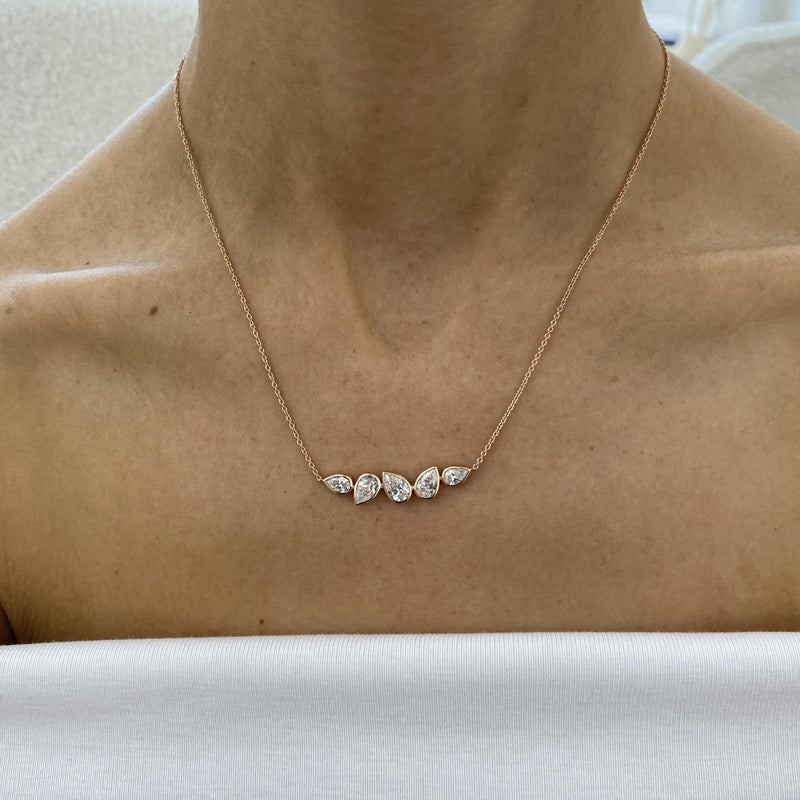 Diamond Pendant Necklace 2 ct Rose Gold