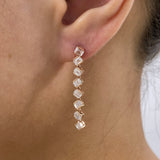 Diamond Drop Earrings 2.4 ct Rose Gold