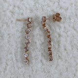Diamond Drop Earrings 2.3 ct Rose Gold