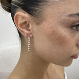 Diamond Drop Earrings 2.41 Carat Rose Gold 14K