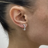 Diamond C Hoop Earrings 1.19 Carat White Gold 14K