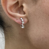 Diamond C Hoop Earrings 1.19 Carat White Gold 14K