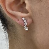 Diamond C Hoop Earrings 1.19 Carat White Gold 14K