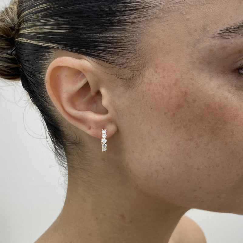 Diamond Hoop Earrings 1.30 Carat Yellow Gold 14K
