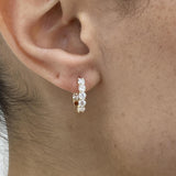 Diamond Hoop Earrings 1.30 Carat Yellow Gold 14K