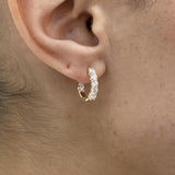Diamond Hoop Earrings 1.30 Carat Yellow Gold 14K