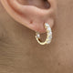 Diamond Hoop Earrings 1.30 Carat Yellow Gold 14K