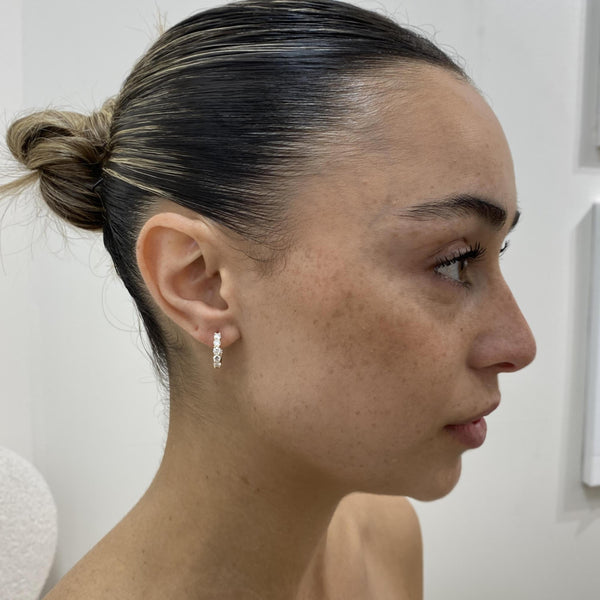 Diamond Hoop Earrings 1.30 Carat Yellow Gold 14K