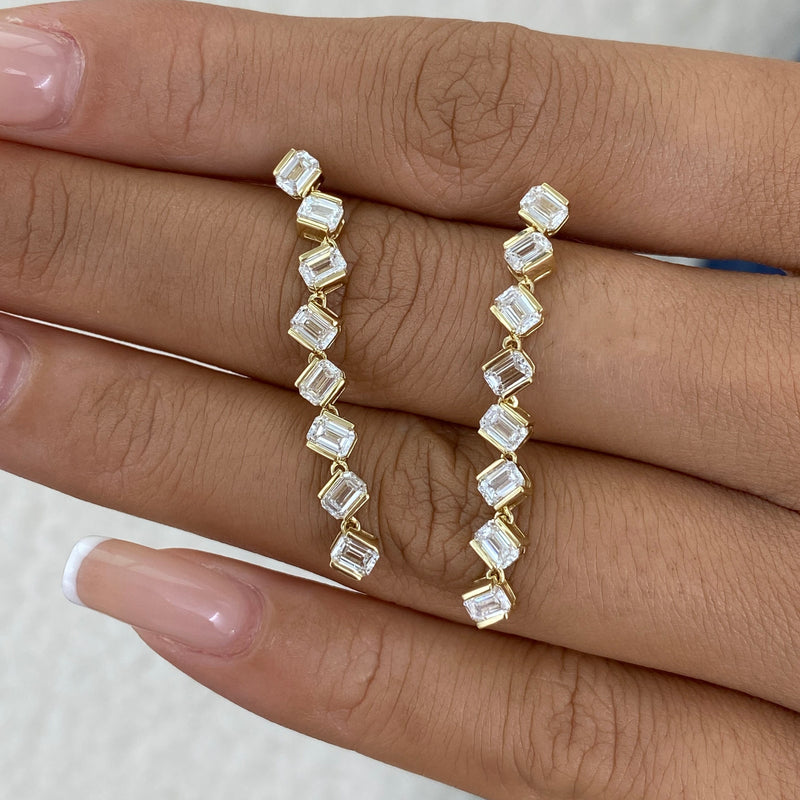 Diamond Drop Earrings 2.3 ct Yellow Gold