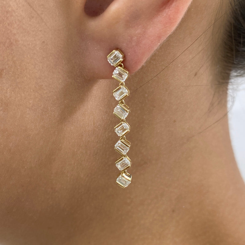 Diamond Drop Earrings 2.30 ct Yellow Gold