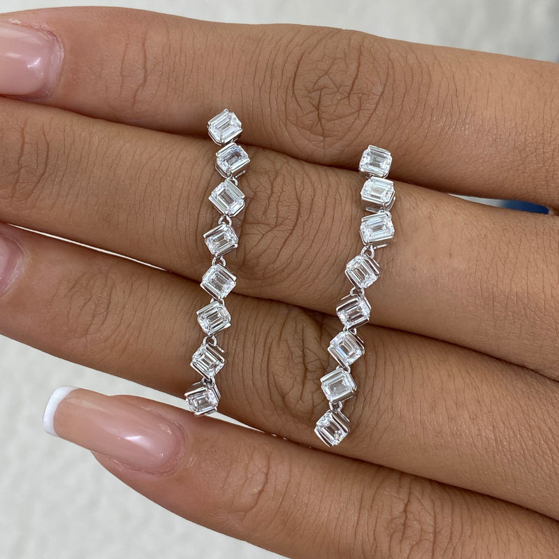 Diamond Drop Earrings 2.4 ct White Gold