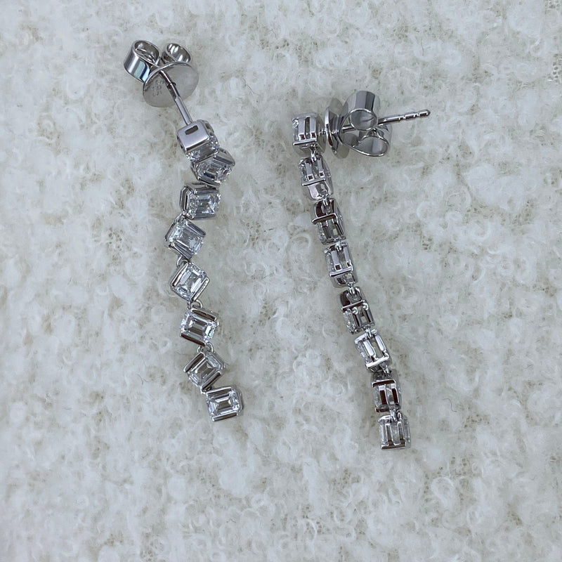 Diamond Drop Earrings 2.4 ct White Gold