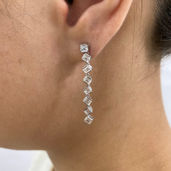 Diamond Drop Earrings 2.40 ct White Gold