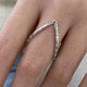 Diamond Chevron Ring 0.77 Carat White Gold 14K