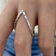 Diamond Chevron Ring 0.77 Carat White Gold 14K