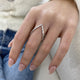 Diamond Chevron Ring 0.77 Carat White Gold 14K