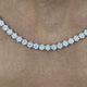 Diamond Tennis Necklace 6.78 Carat White Gold 14K