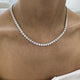 Diamond Tennis Necklace 6.78 Carat White Gold 14K